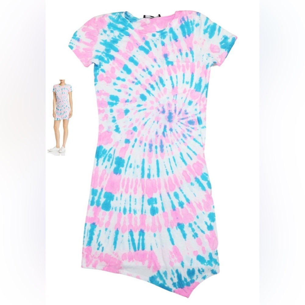 Generation Love Women's Sunny Bottom Knot Front Pocket T-Shirt Dress Pink- Small